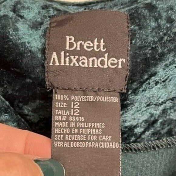 Emerald Green Velvet Dress Midi Cowl Neck Cap Sleeve Witchy Whimsygoth Sz 12 Vtg - Picture 3 of 8